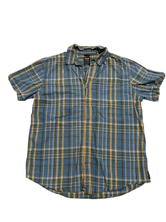 Prana Other - PrAna Organic Cotton Plaid Button Up Shirt Large Blue Green Hiking Outdoor Camp